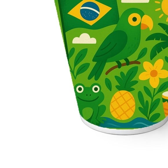Copo de Papel Aniversário Festa Brasil Verde Amarelo