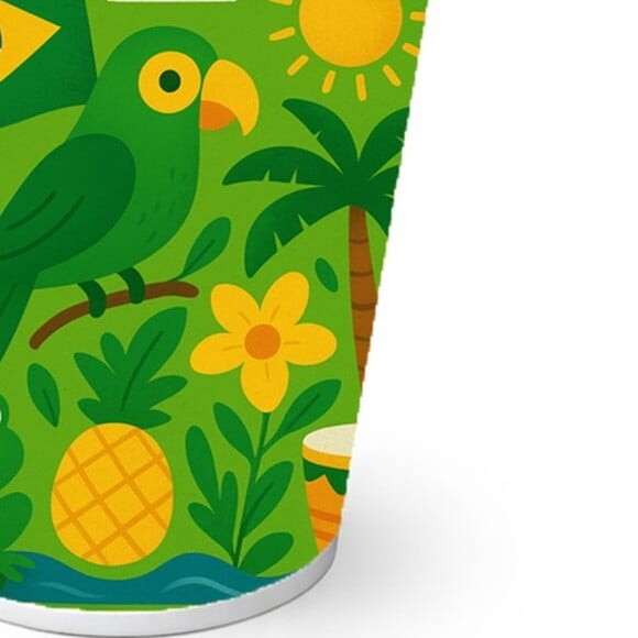 Copo de Papel Aniversário Festa Brasil Verde Amarelo