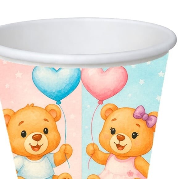 Copo de Papel Aniversário Festa Chá de Revelação
