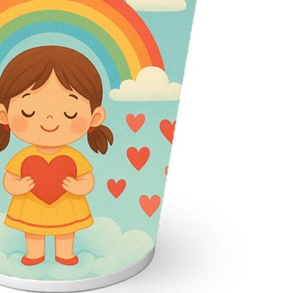 Copo de Papel Aniversário Festa Chuva de Amor