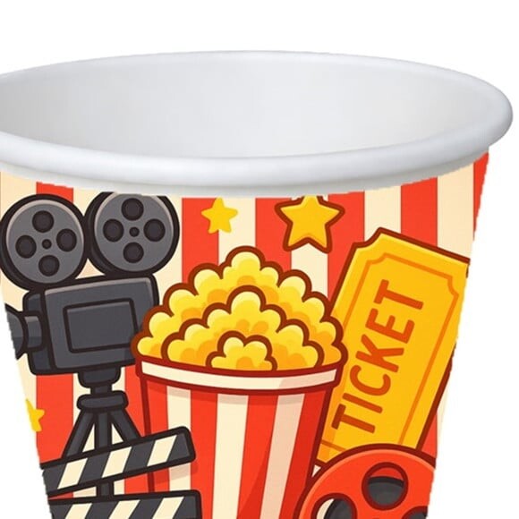 Copo de Papel Aniversário Festa Cinema
