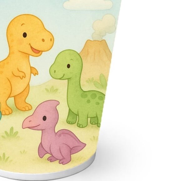 Copo de Papel Aniversário Festa Dinossauros Baby