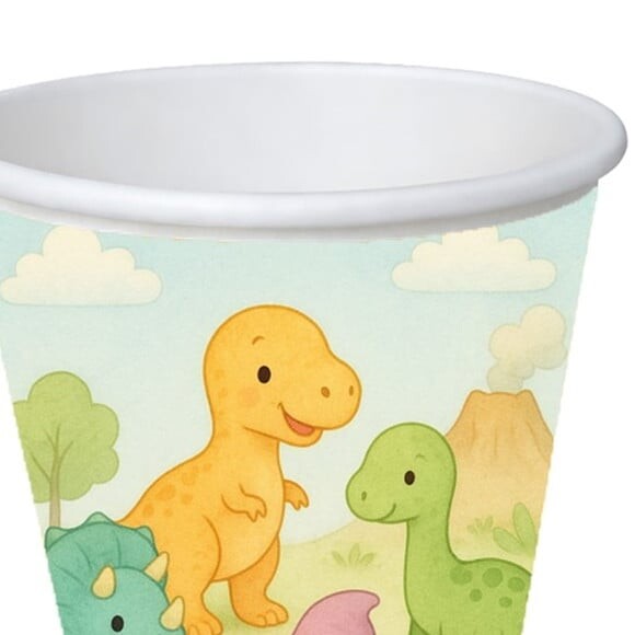 Copo de Papel Aniversário Festa Dinossauros Baby