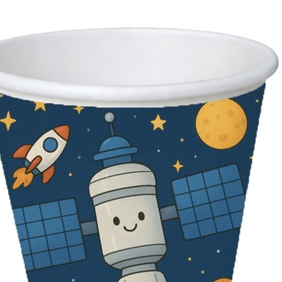 Copo de Papel Aniversário Festa Estação Espacial