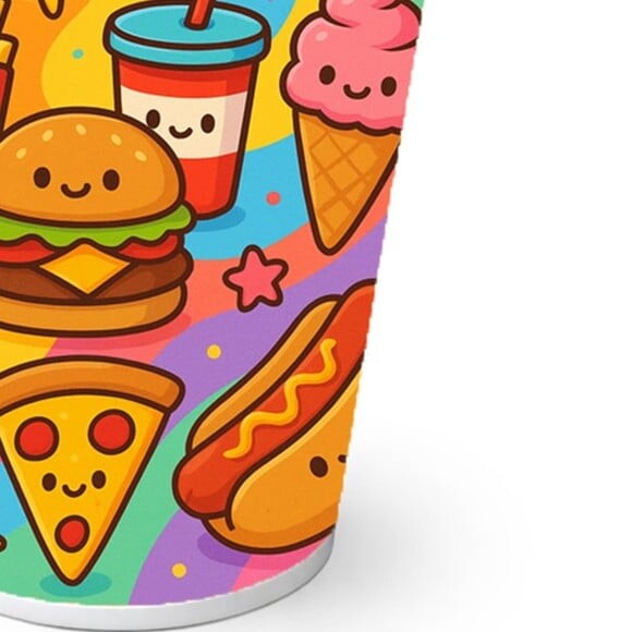 Copo de Papel Aniversário Festa Fast Food