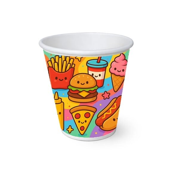 Copo de Papel Aniversário Festa Fast Food