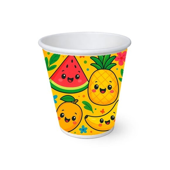 Copo de Papel Aniversário Festa Frutas Tropicais