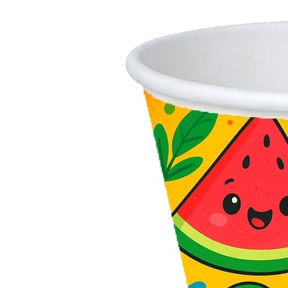 Copo de Papel Aniversário Festa Frutas Tropicais