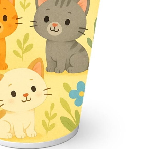 Copo de Papel Aniversário Festa Gatinhos