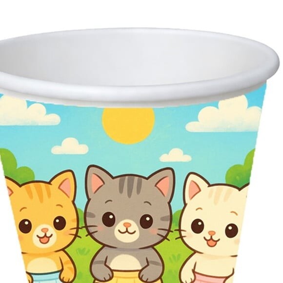 Copo de Papel Aniversário Festa Gatinhos Baby