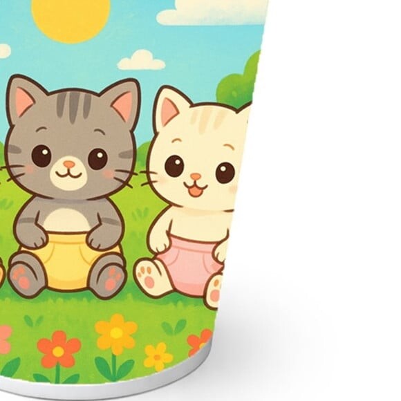 Copo de Papel Aniversário Festa Gatinhos Baby