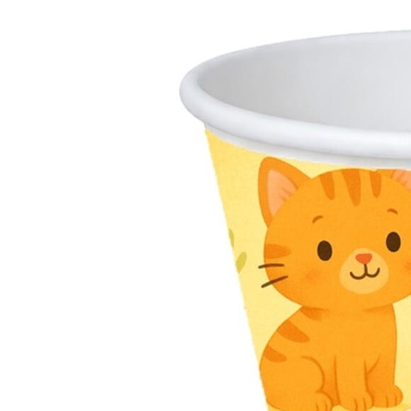 Copo de Papel Aniversário Festa Gatinhos