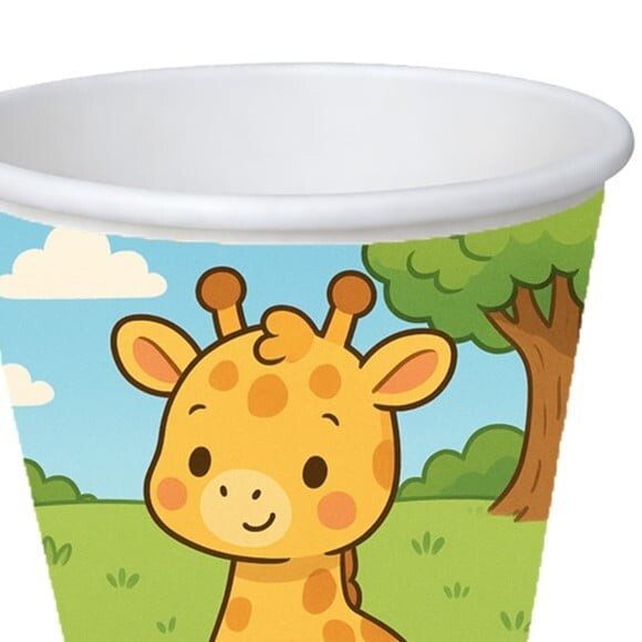 Copo de Papel Aniversário Festa Girafinha Baby