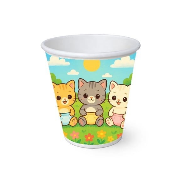 Copo de Papel Aniversário Festa Gatinhos Baby