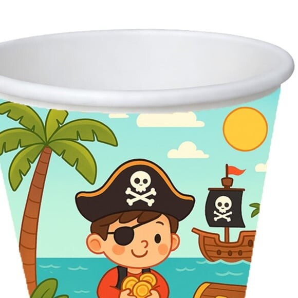 Copo de Papel Aniversário Festa Ilha Pirata