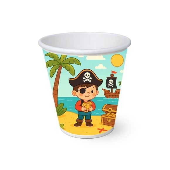 Copo de Papel Aniversário Festa Ilha Pirata