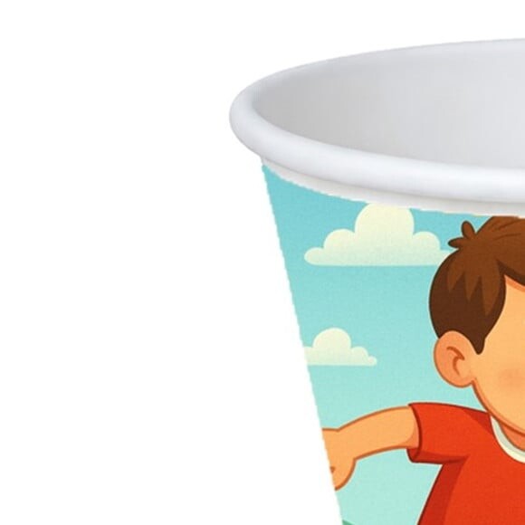 Copo de Papel Aniversário Festa Jogador de Futebol
