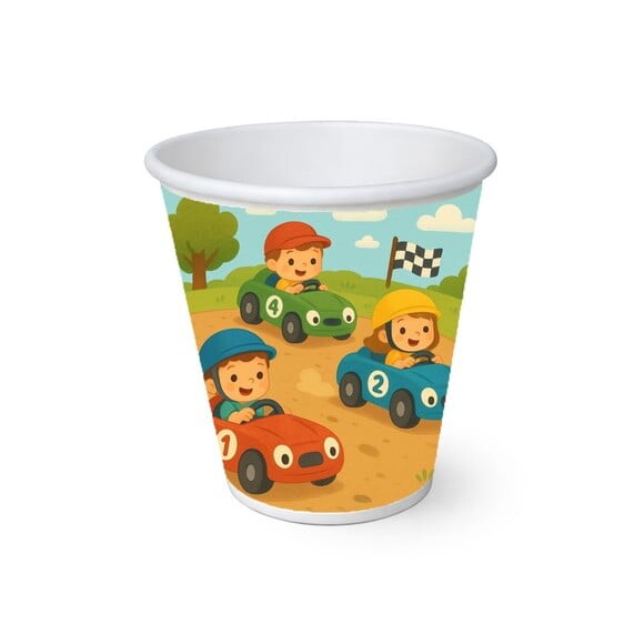 Copo de Papel Aniversário Festa Kart Infantil