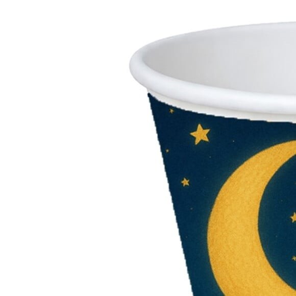 Copo de Papel Aniversário Festa Lua e Estrelas