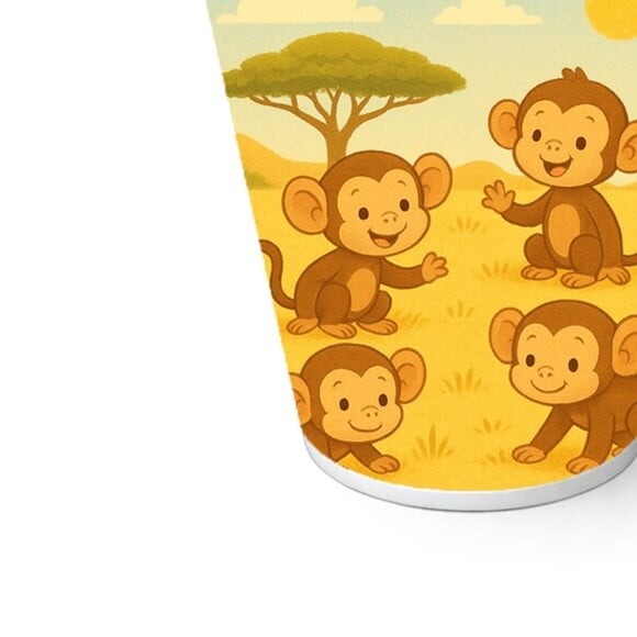Copo de Papel Aniversário Festa Macaquinhos