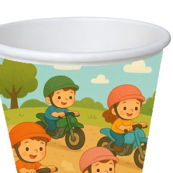 Copo de Papel Aniversário Festa Motocicletas Kids