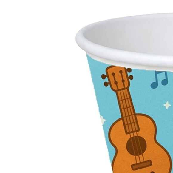 Copo de Papel Aniversário Festa Músicas Instrumentos
