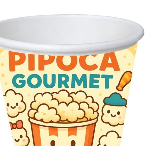 Copo de Papel Aniversário Festa Pipoca Gourmet Kids