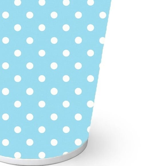 Copo de Papel Aniversário Festa Poá Azul Bebê