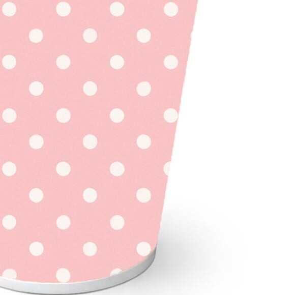Copo de Papel Aniversário Festa Poá Rosa Bebê