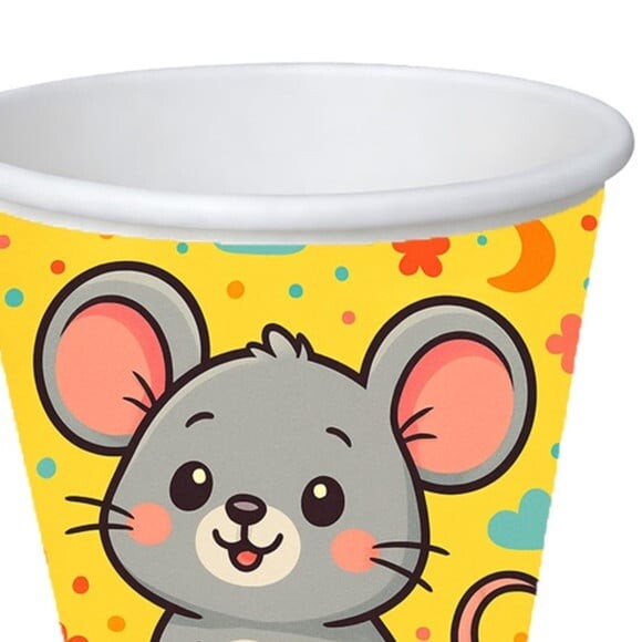 Copo de Papel Aniversário Festa Ratinho Fofo