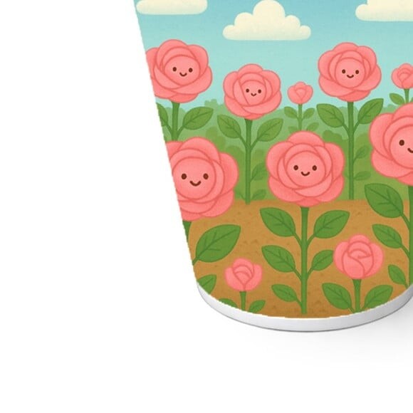 Copo de Papel Aniversário Festa Rosas Fofas