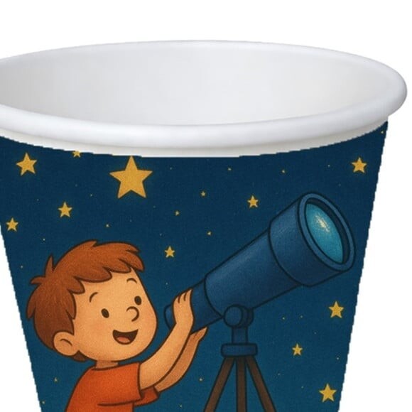 Copo de Papel Aniversário Festa Telescópio Kids