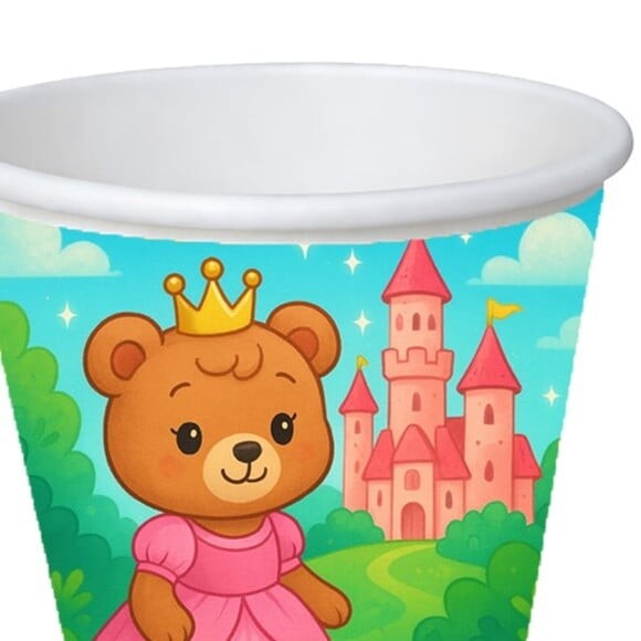 Copo de Papel Aniversário Festa Ursinha Princesa