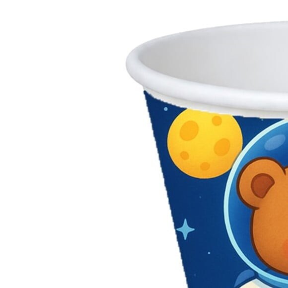 Copo de Papel Aniversário Festa Ursinho Astronauta