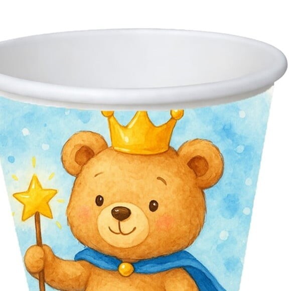 Copo de Papel Aniversário Festa Ursinho Príncipe