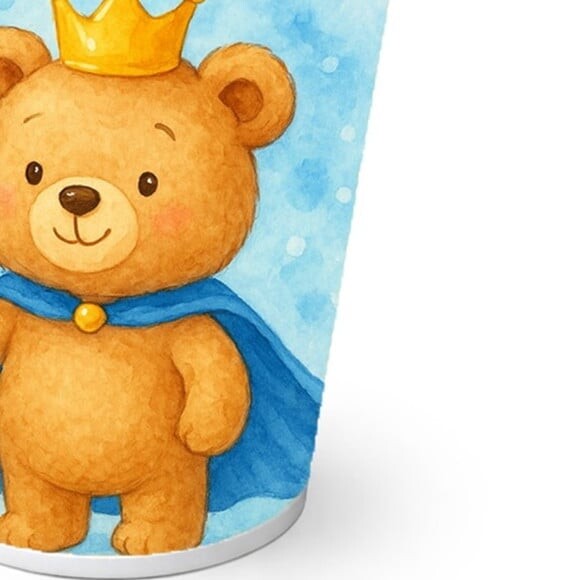 Copo de Papel Aniversário Festa Ursinho Príncipe