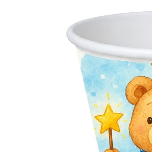 Copo de Papel Aniversário Festa Ursinho Príncipe