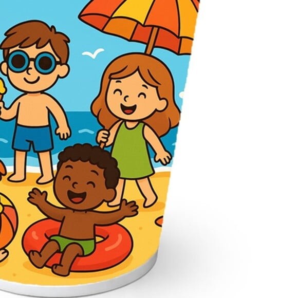 Copo de Papel Aniversário Festa Verão Divertido