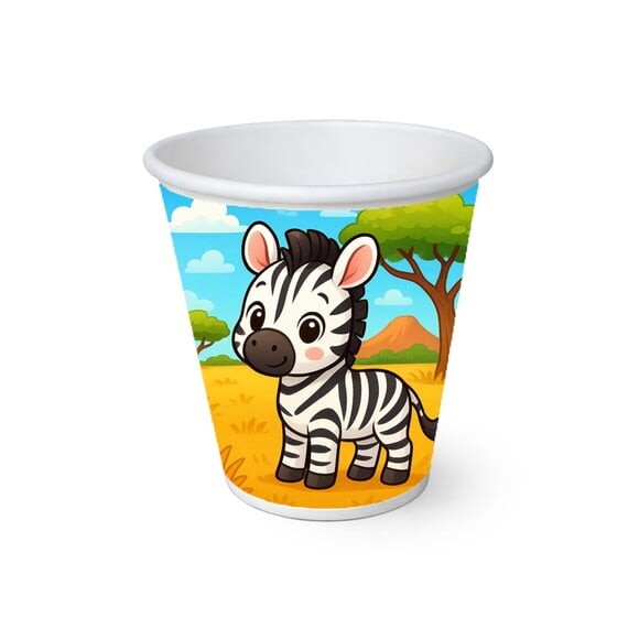 Copo de Papel Aniversário Festa Zebra Baby