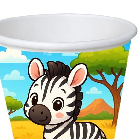 Copo de Papel Aniversário Festa Zebra Baby
