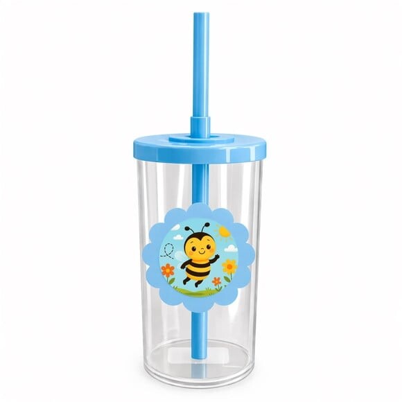 Copo Short Drink Flor Personalizado Abelhinha