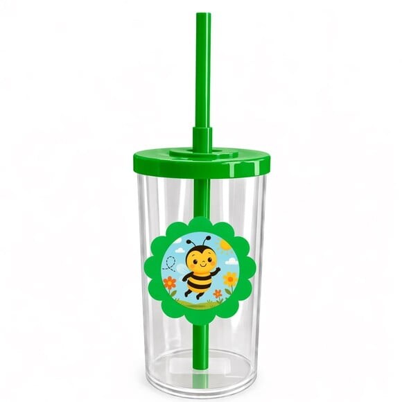 Copo Short Drink Flor Personalizado Abelhinha