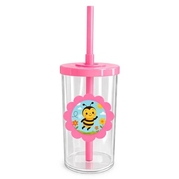 Copo Short Drink Flor Personalizado Abelhinha