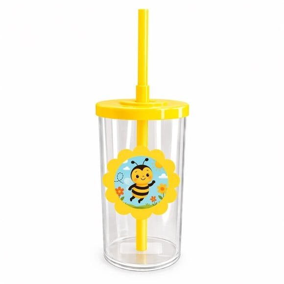 Copo Short Drink Flor Personalizado Abelhinha