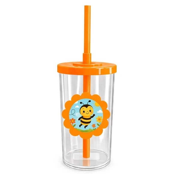 Copo Short Drink Flor Personalizado Abelhinha