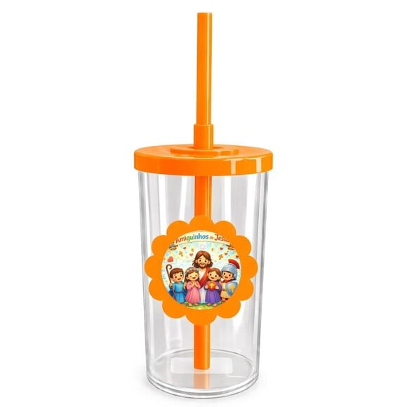 Copo Short Drink Flor Personalizado Amiguinhos de Jesus
