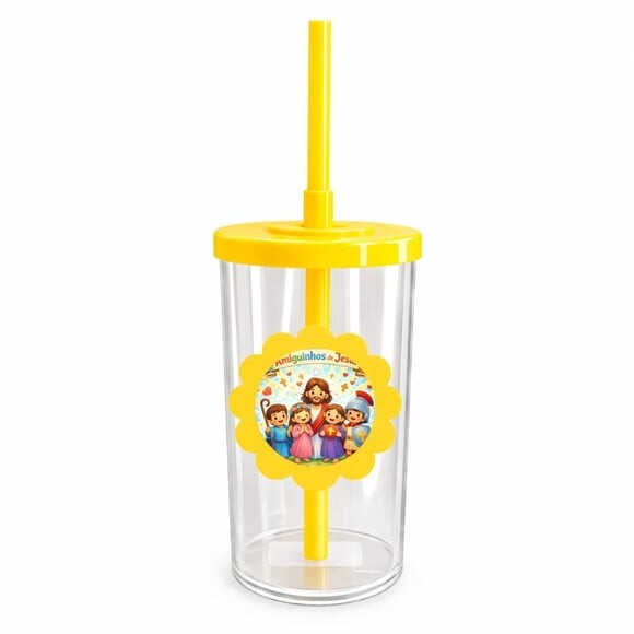 Copo Short Drink Flor Personalizado Amiguinhos de Jesus