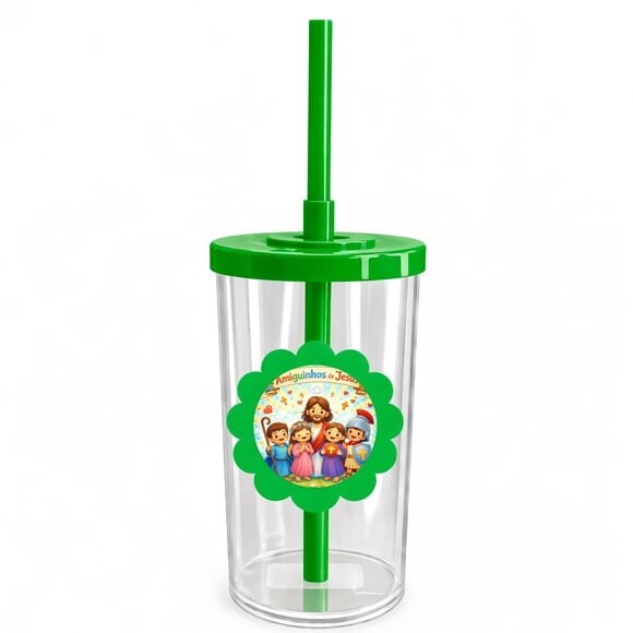 Copo Short Drink Flor Personalizado Amiguinhos de Jesus