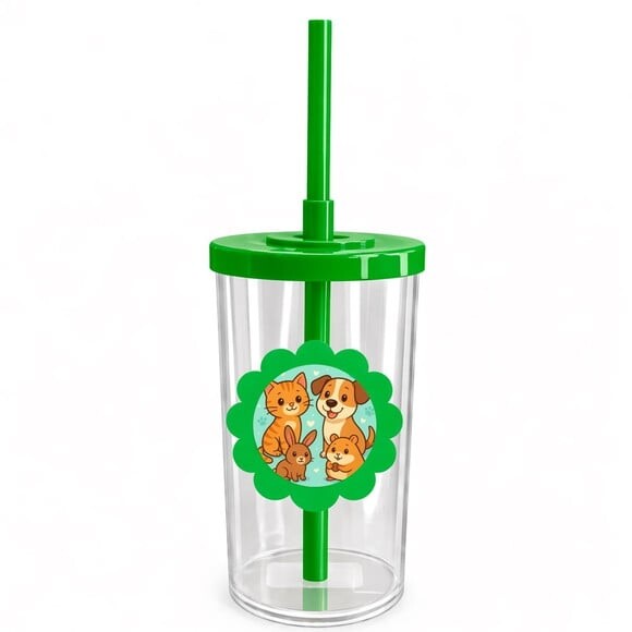 Copo Short Drink Flor Personalizado Animais de Estimação