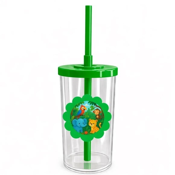 Copo Short Drink Flor Personalizado Animais Tropicais